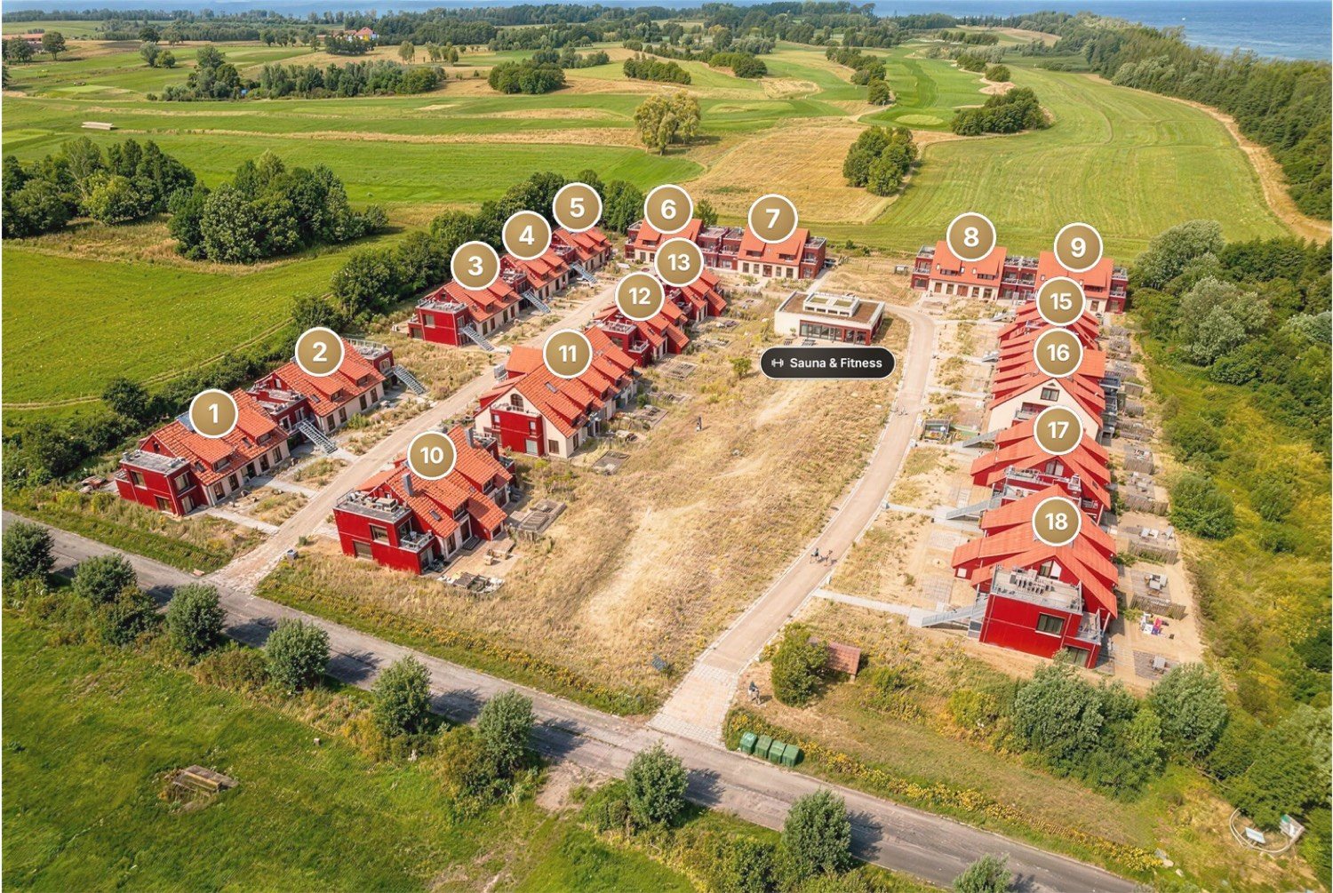Bades Huk – Blick über die Häuser