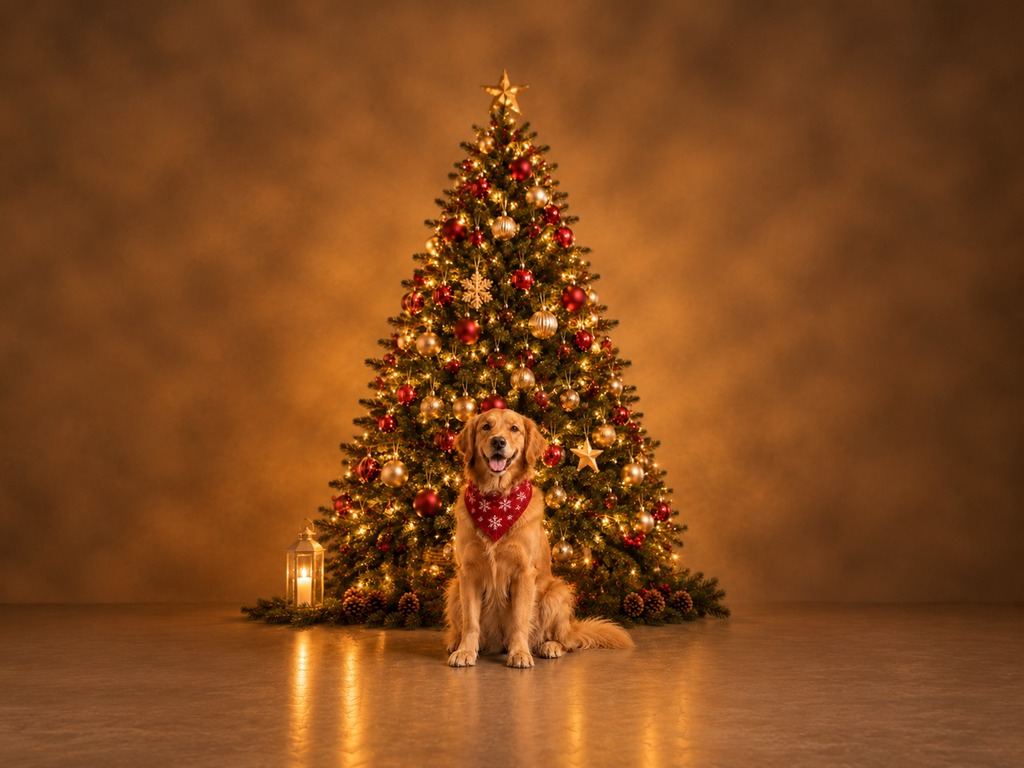 Weihnachtsfotos mit Hund und Familie: Ihre persönliche Weihnachtspost als Arrangement